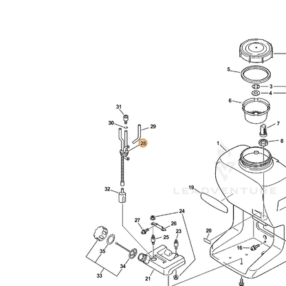 ECHO part 13201013210 — IPL diagram snippet (6x zoom, amber highlight)