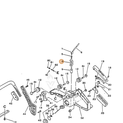 ECHO part 13201030831 — IPL diagram snippet (6x zoom, amber highlight)