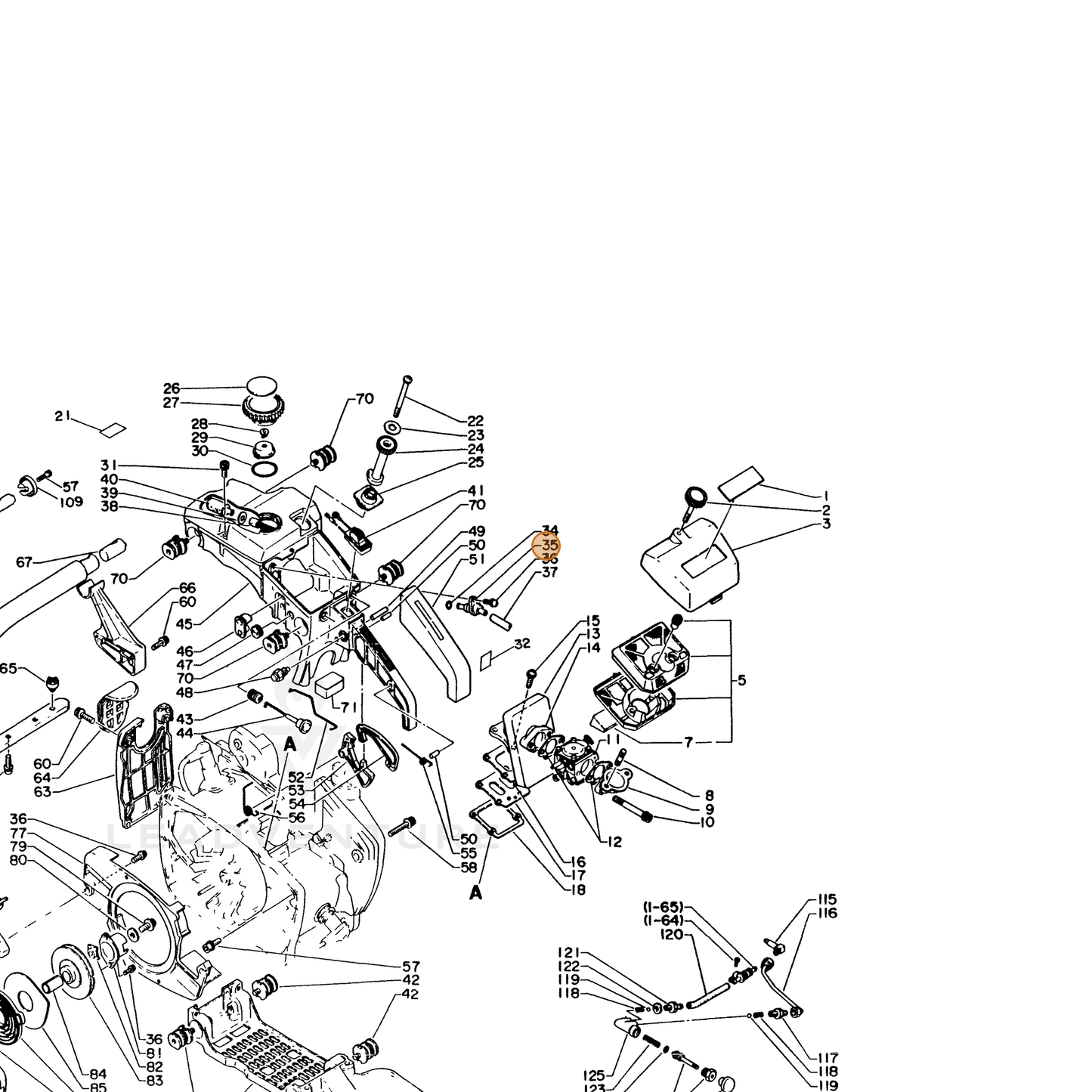 ECHO part 13201116130 — IPL diagram snippet (6x zoom, amber highlight)