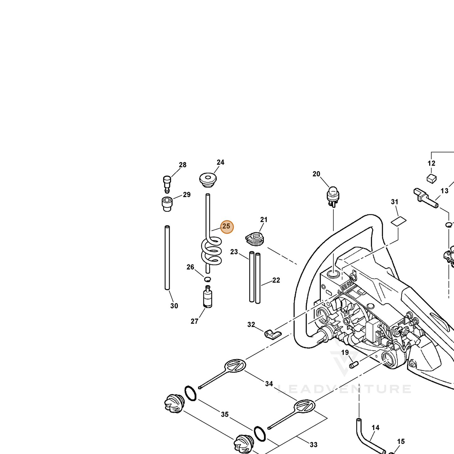 ECHO part 13201239131 — IPL diagram snippet (6x zoom, amber highlight)