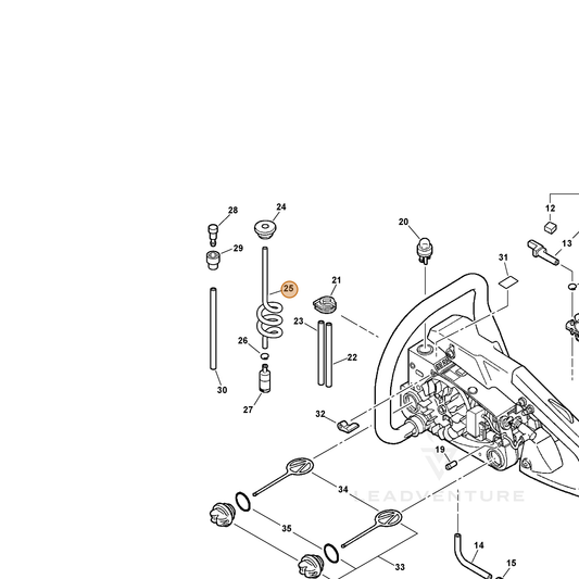 ECHO part 13201239131 — IPL diagram snippet (6x zoom, amber highlight)