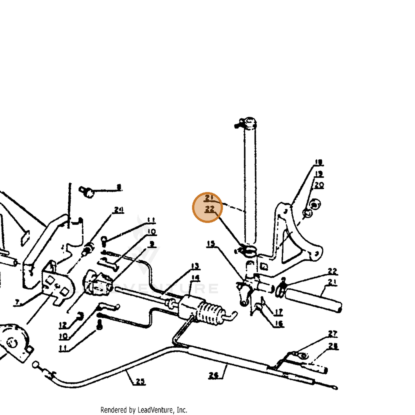 ECHO part 13201300360 — IPL diagram snippet (6x zoom, amber highlight)