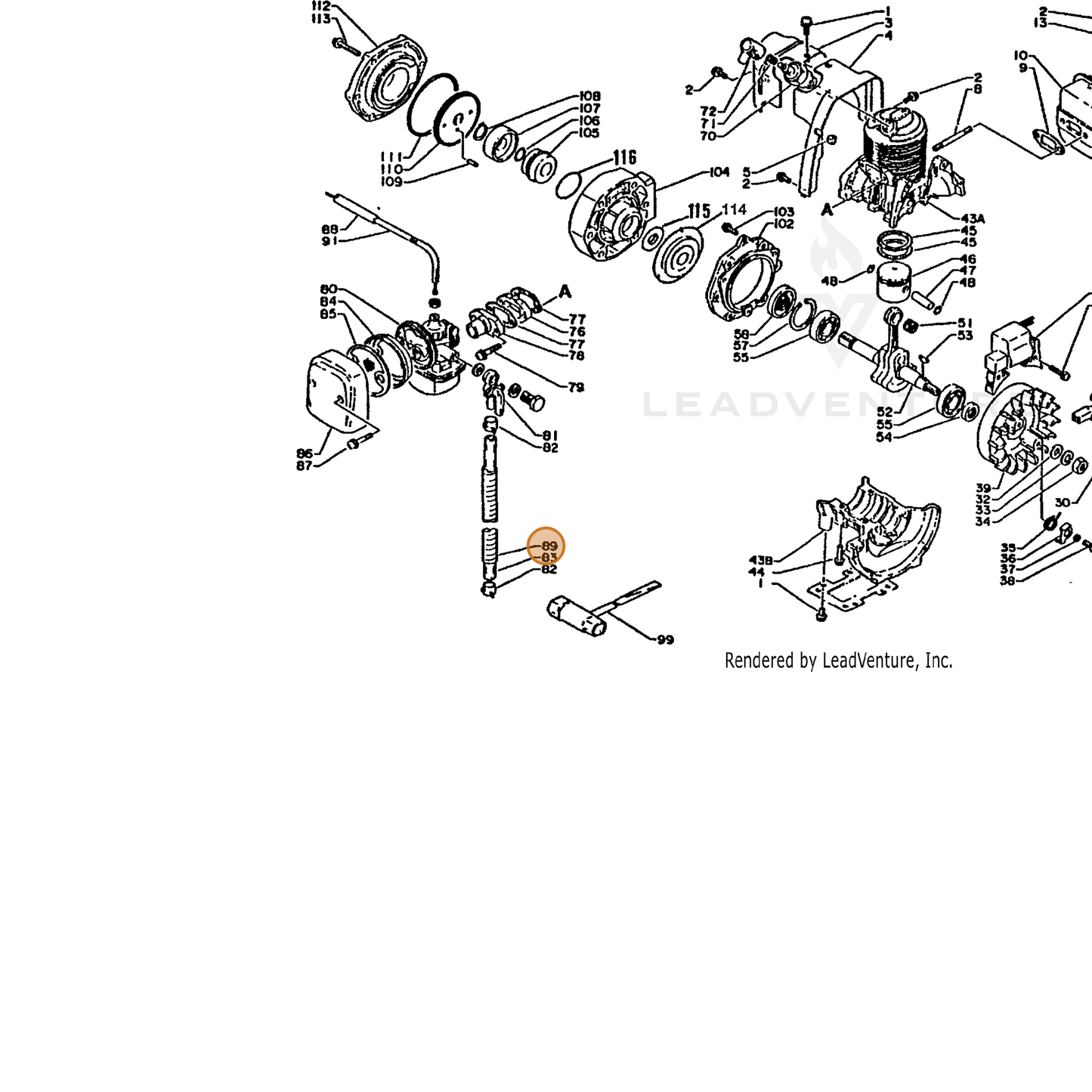 ECHO part 13201510510 — IPL diagram snippet (6x zoom, amber highlight)