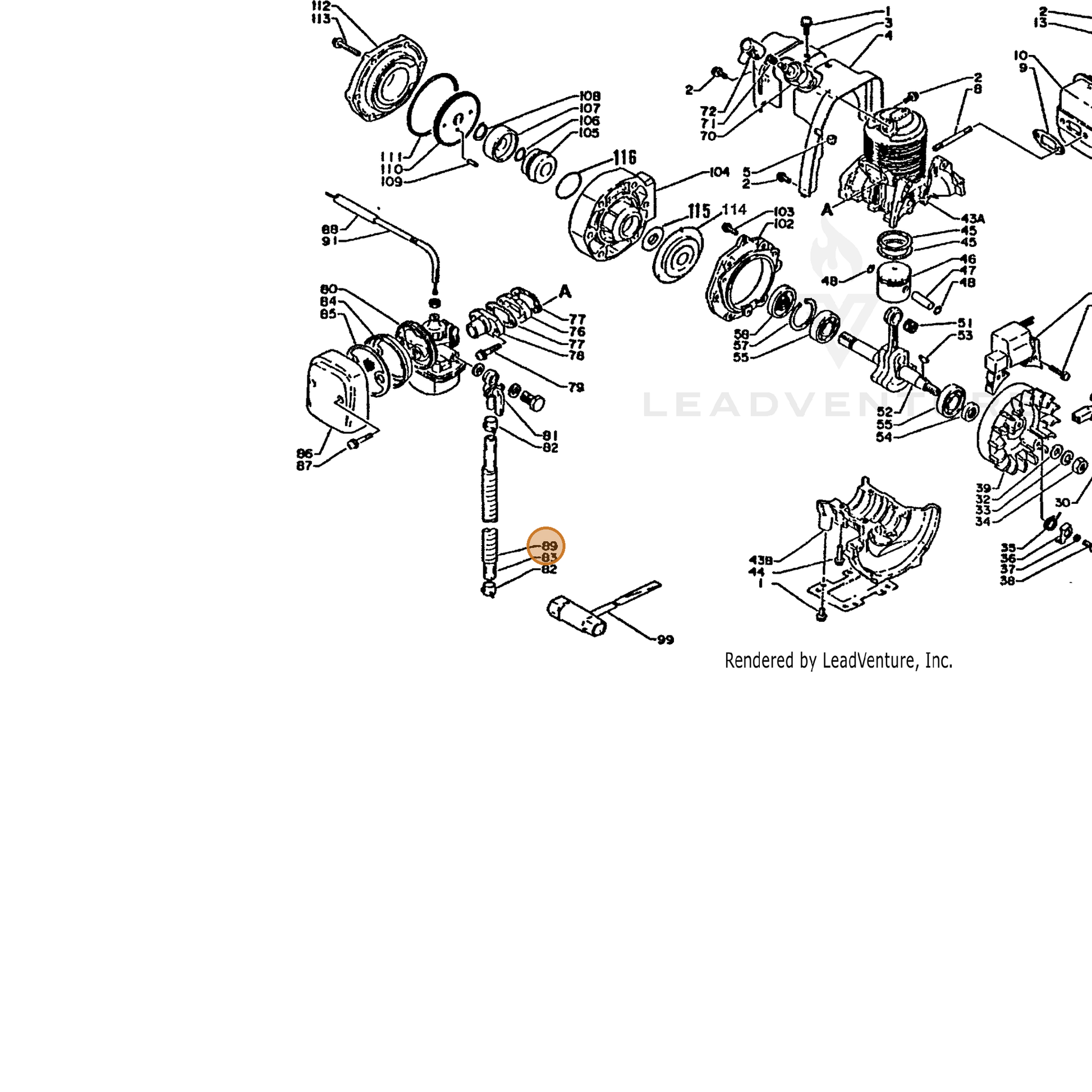 ECHO part 13201510510 — IPL diagram snippet (6x zoom, amber highlight)