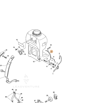 ECHO part 13201513210 — IPL diagram snippet (6x zoom, amber highlight)