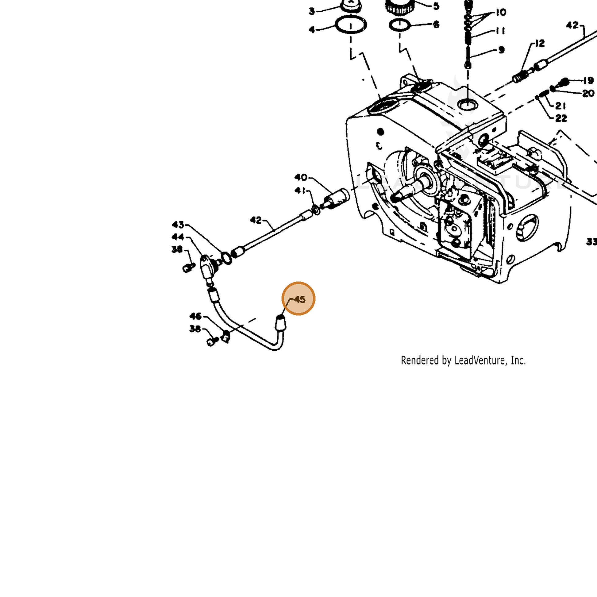 ECHO part 13201810231 — IPL diagram snippet (6x zoom, amber highlight)
