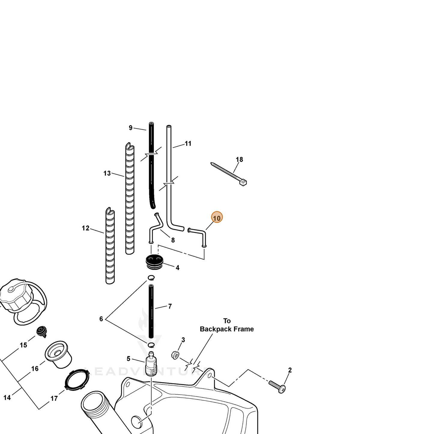 ECHO part 13202108260 — IPL diagram snippet (6x zoom, amber highlight)