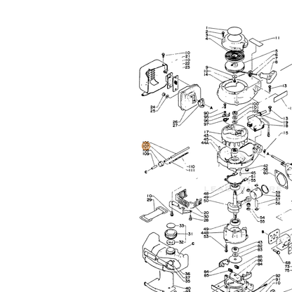 ECHO part 13202302960 — IPL diagram snippet (6x zoom, amber highlight)