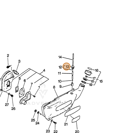 ECHO part 13211521330 — IPL diagram snippet (6x zoom, amber highlight)