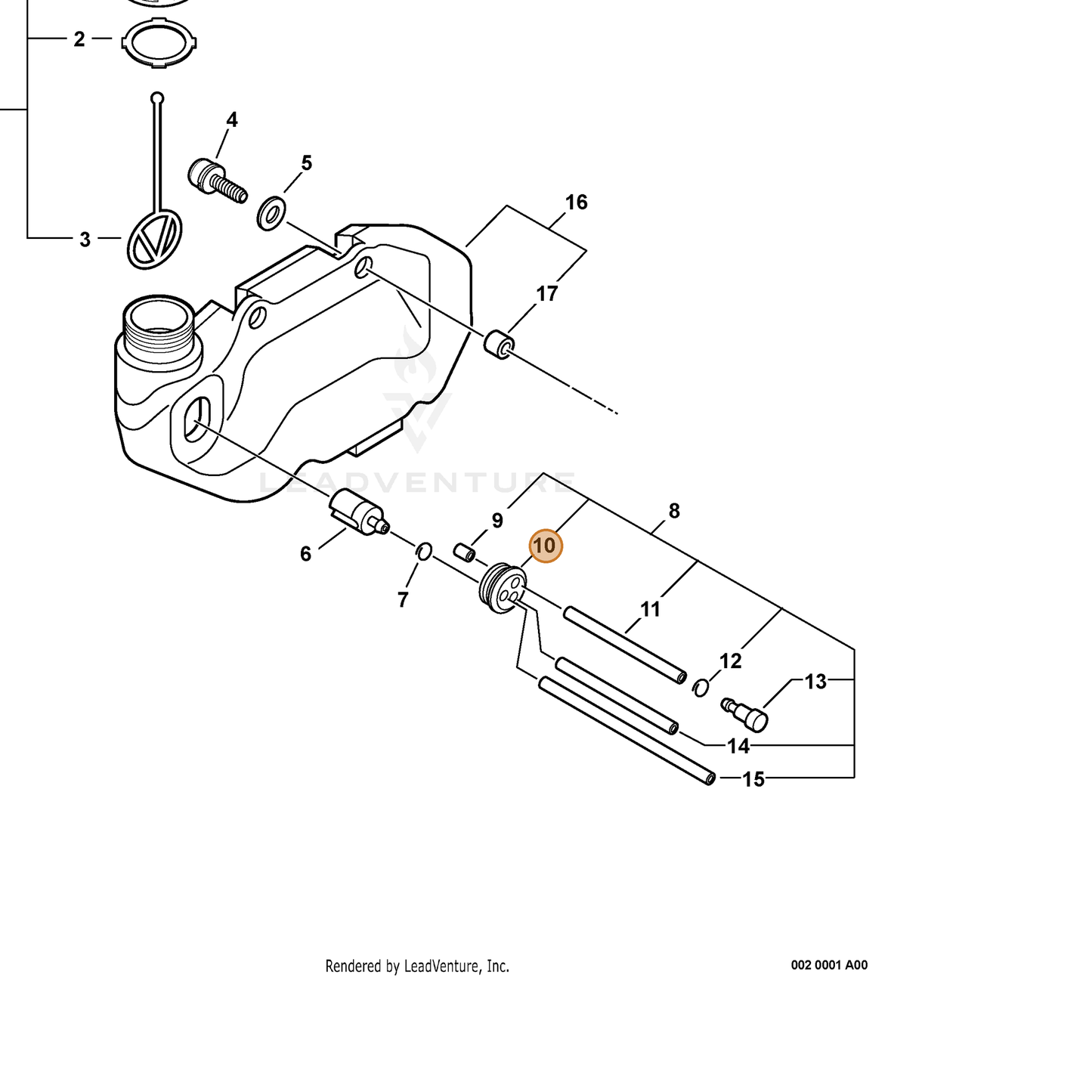 ECHO part 13211561830 — IPL diagram snippet (6x zoom, amber highlight)