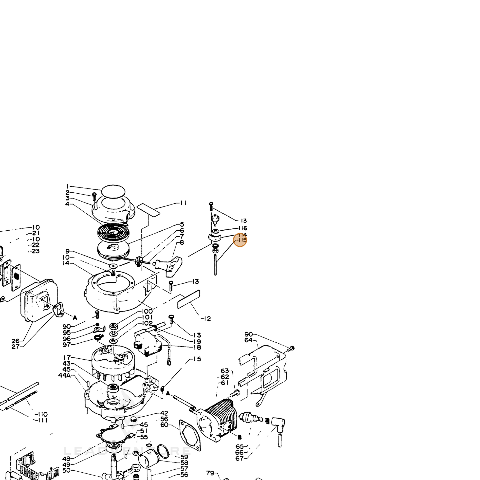 ECHO part 13271602960 — IPL diagram snippet (6x zoom, amber highlight)