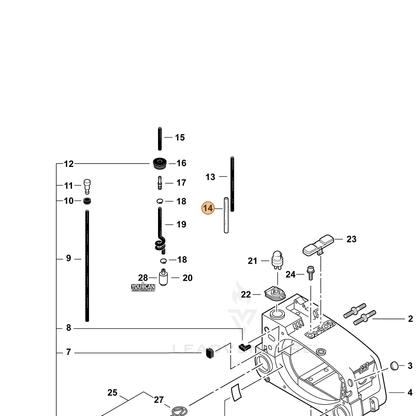 ECHO part 13271639130 — IPL diagram snippet (6x zoom, amber highlight)