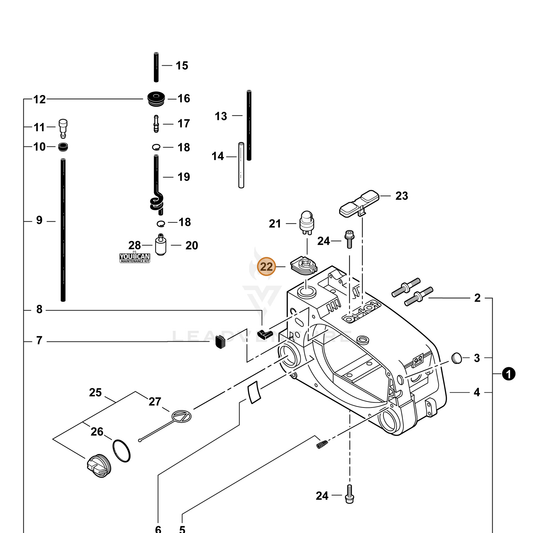 ECHO part 13275839131 — IPL diagram snippet (6x zoom, amber highlight)