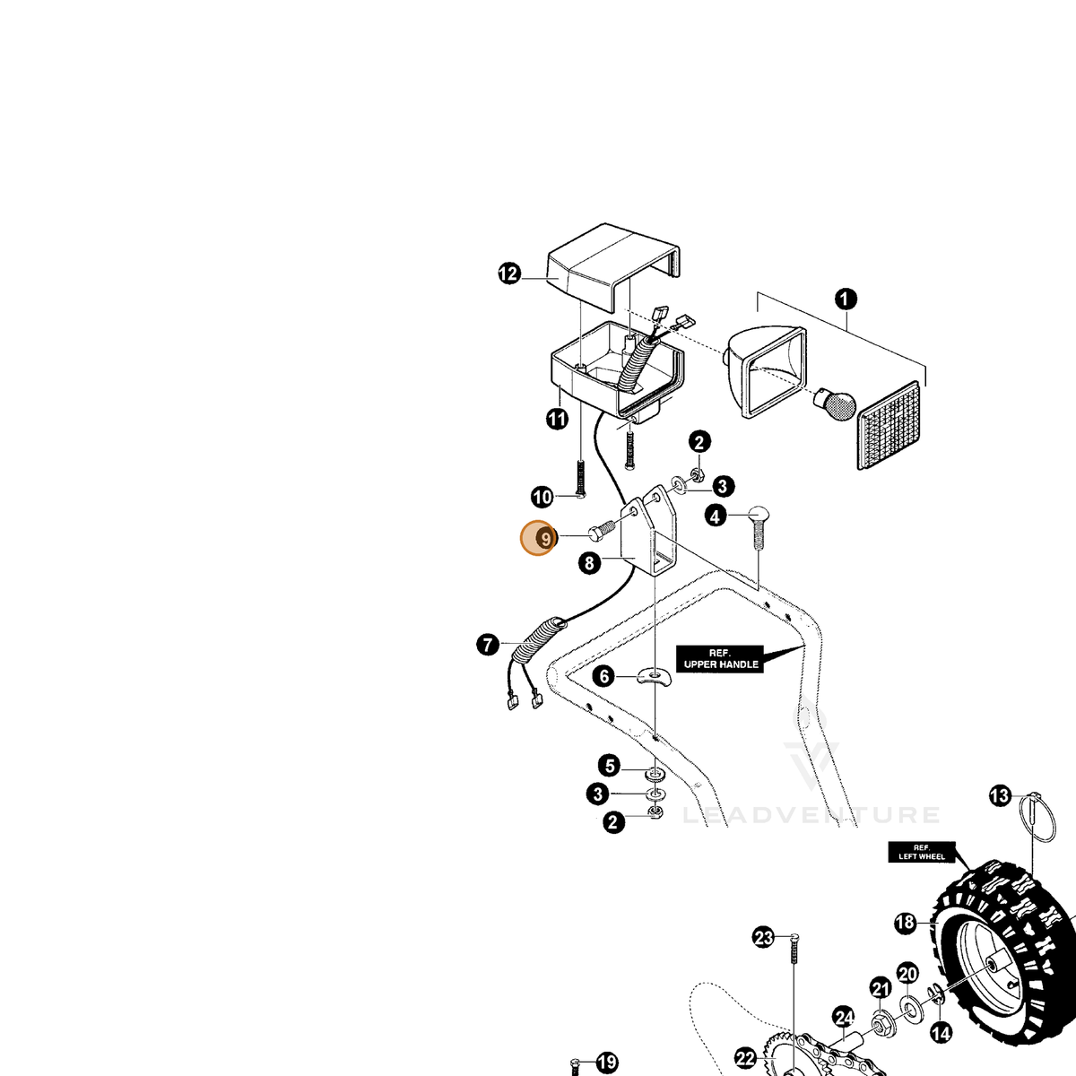 ECHO part 14000235 — IPL diagram snippet (6x zoom, amber highlight)