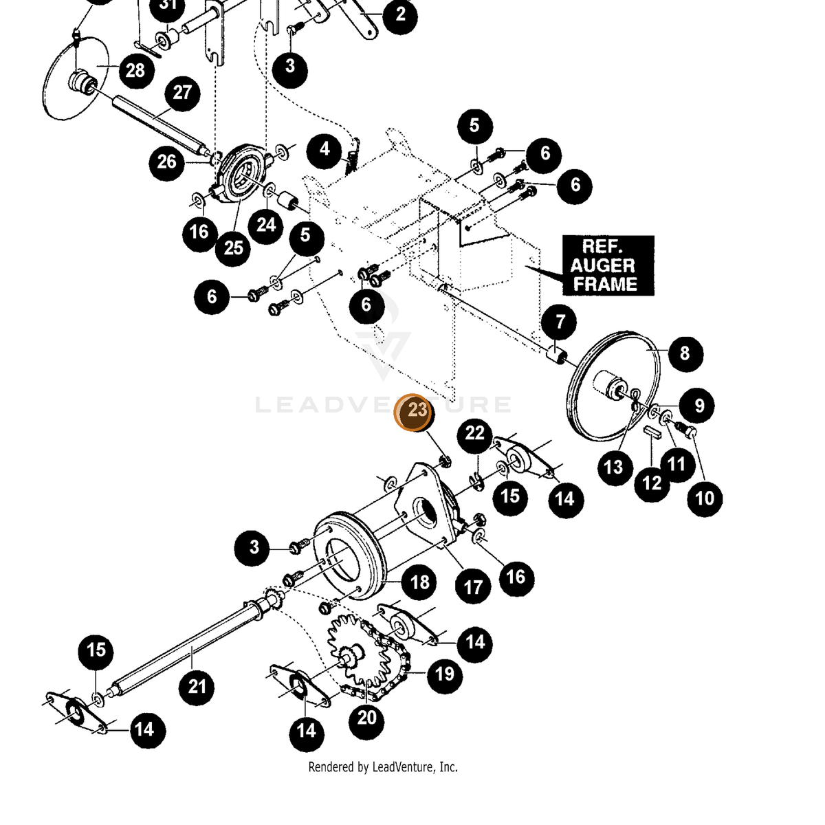 ECHO part 14000462 — IPL diagram snippet (6x zoom, amber highlight)
