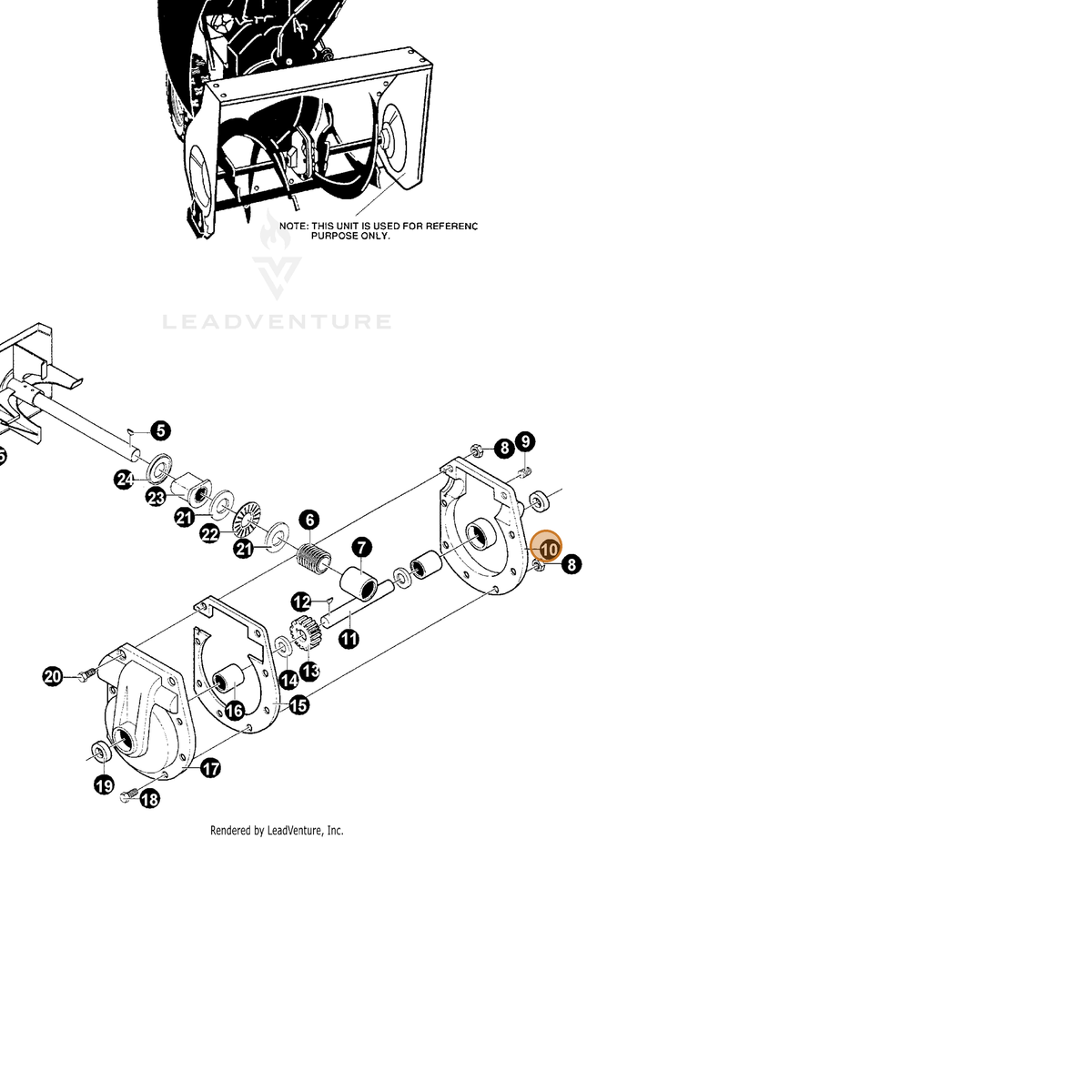 ECHO part 14000895 — IPL diagram snippet (6x zoom, amber highlight)