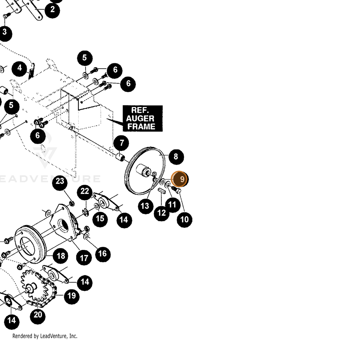 ECHO part 14001084 — IPL diagram snippet (6x zoom, amber highlight)
