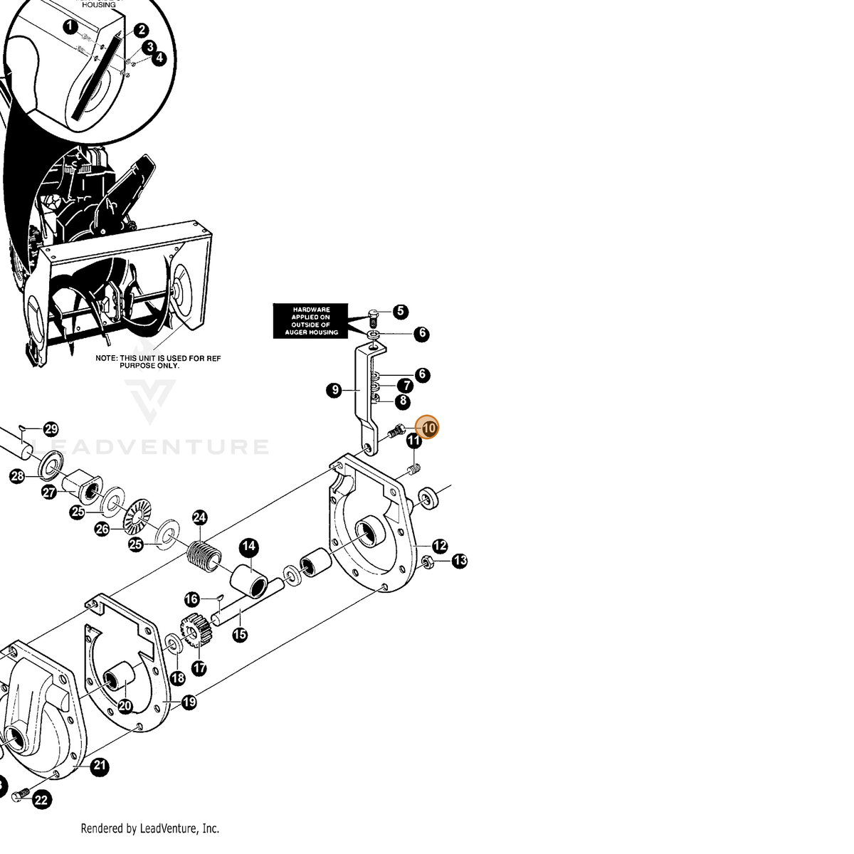 ECHO part 14001441 — IPL diagram snippet (6x zoom, amber highlight)