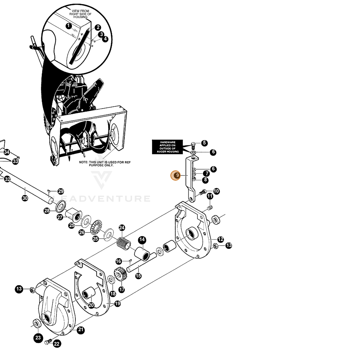 ECHO part 14001442 — IPL diagram snippet (6x zoom, amber highlight)
