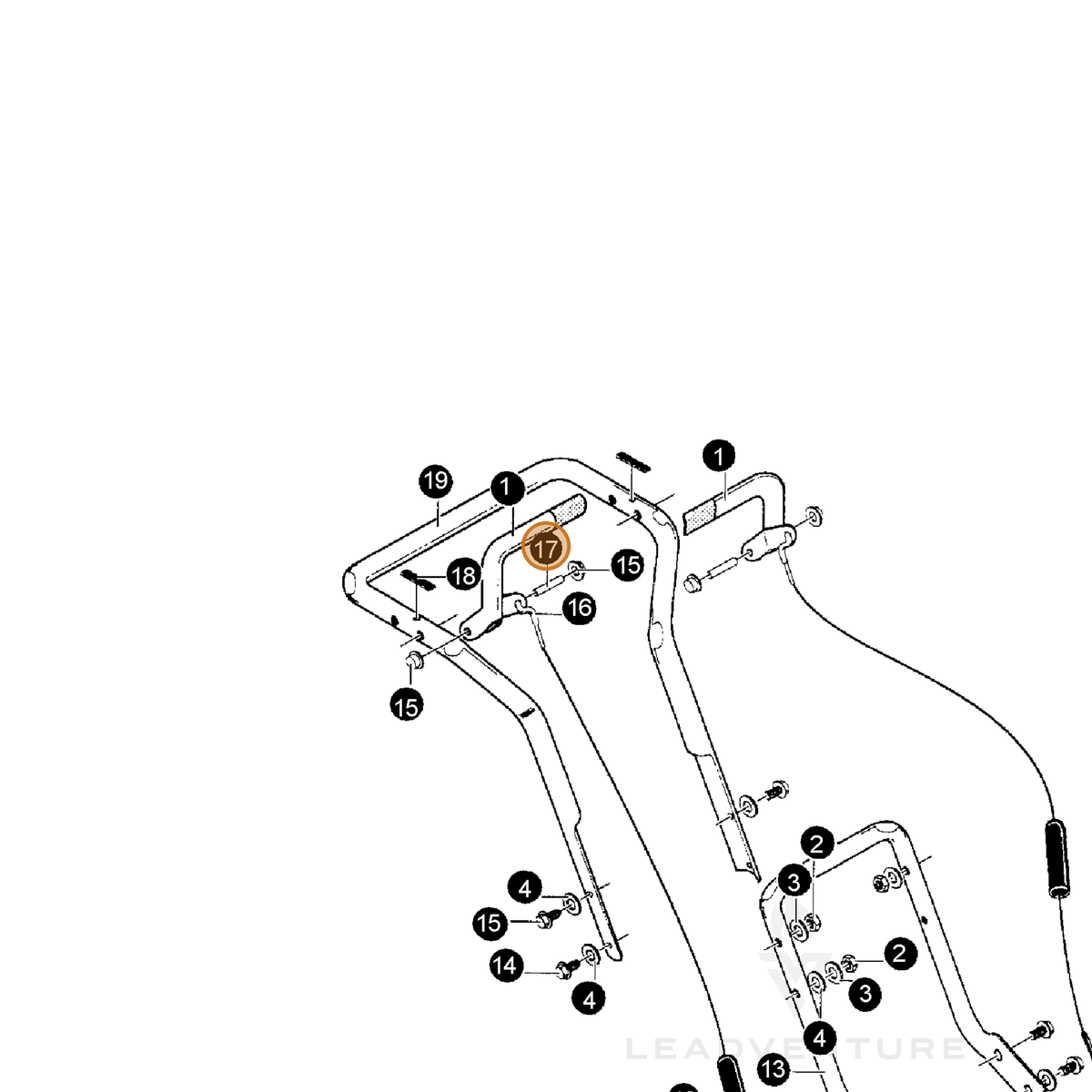 ECHO part 14003538 — IPL diagram snippet (6x zoom, amber highlight)