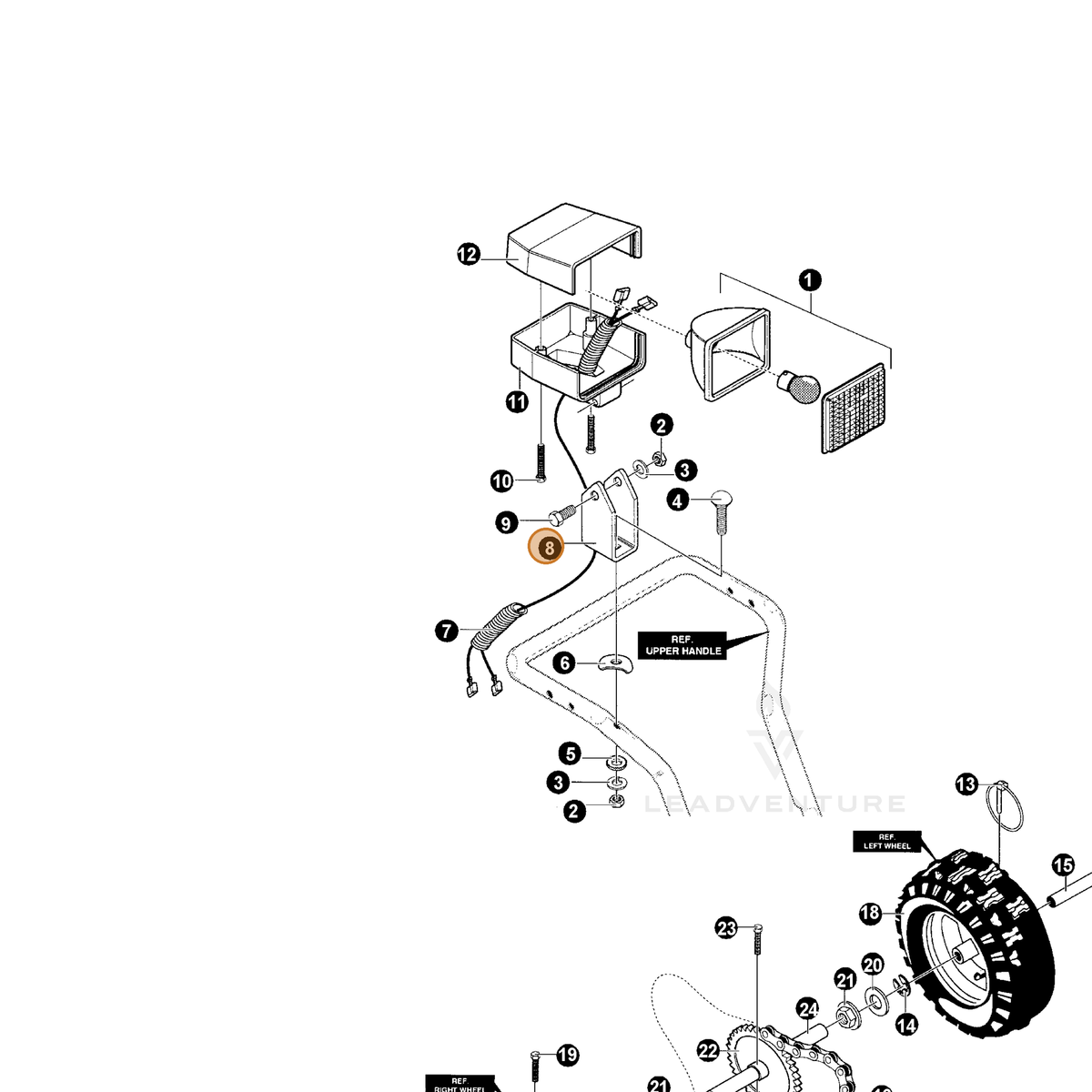 ECHO part 14004030 — IPL diagram snippet (6x zoom, amber highlight)