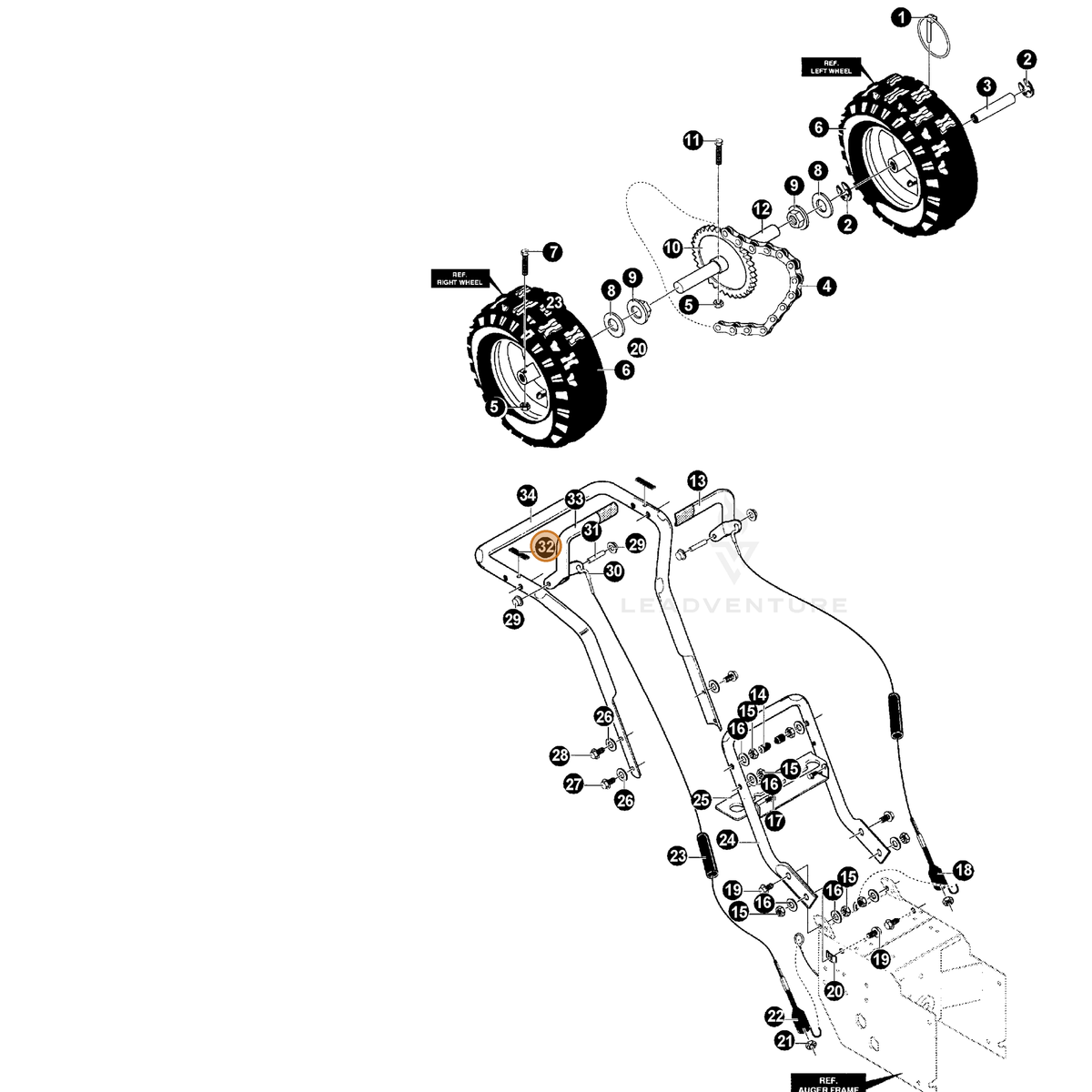 ECHO part 14004049 — IPL diagram snippet (6x zoom, amber highlight)