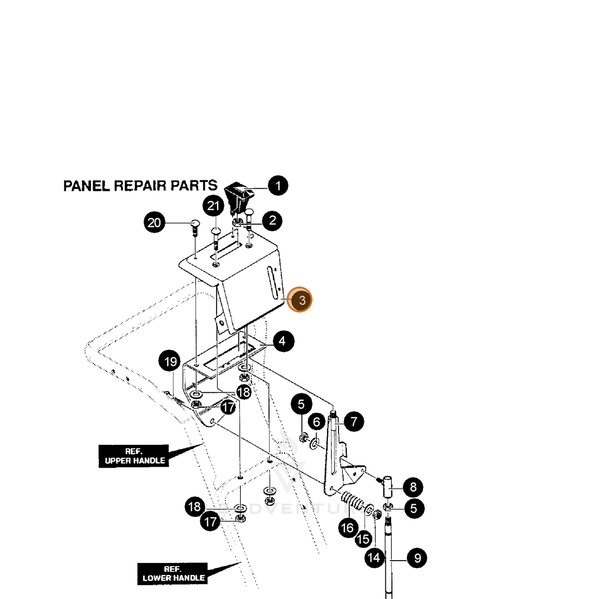 ECHO part 14006076 — IPL diagram snippet (6x zoom, amber highlight)