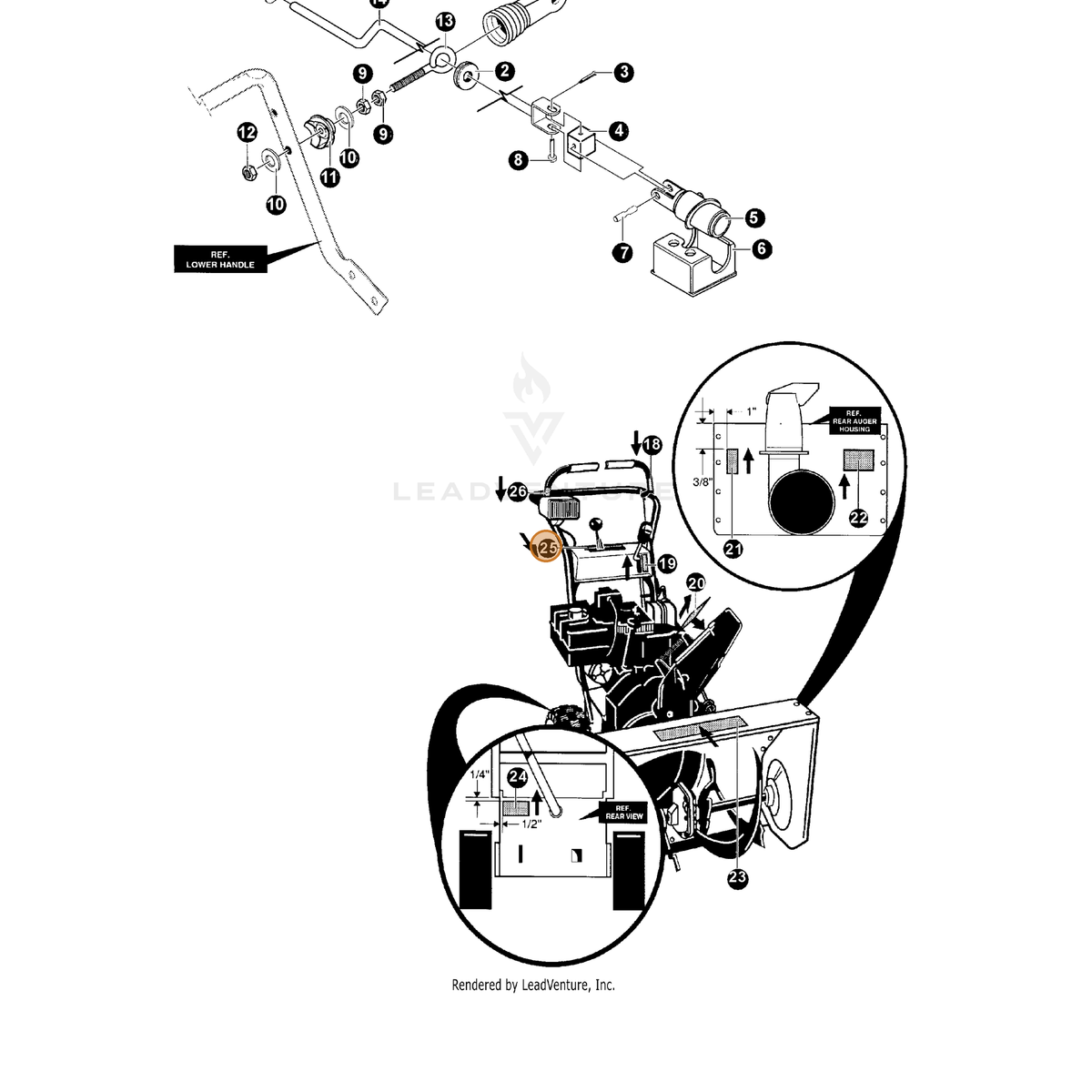 ECHO part 14006300 — IPL diagram snippet (6x zoom, amber highlight)