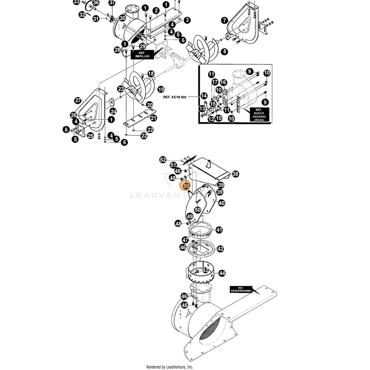 ECHO part 14006711 — IPL diagram snippet (6x zoom, amber highlight)