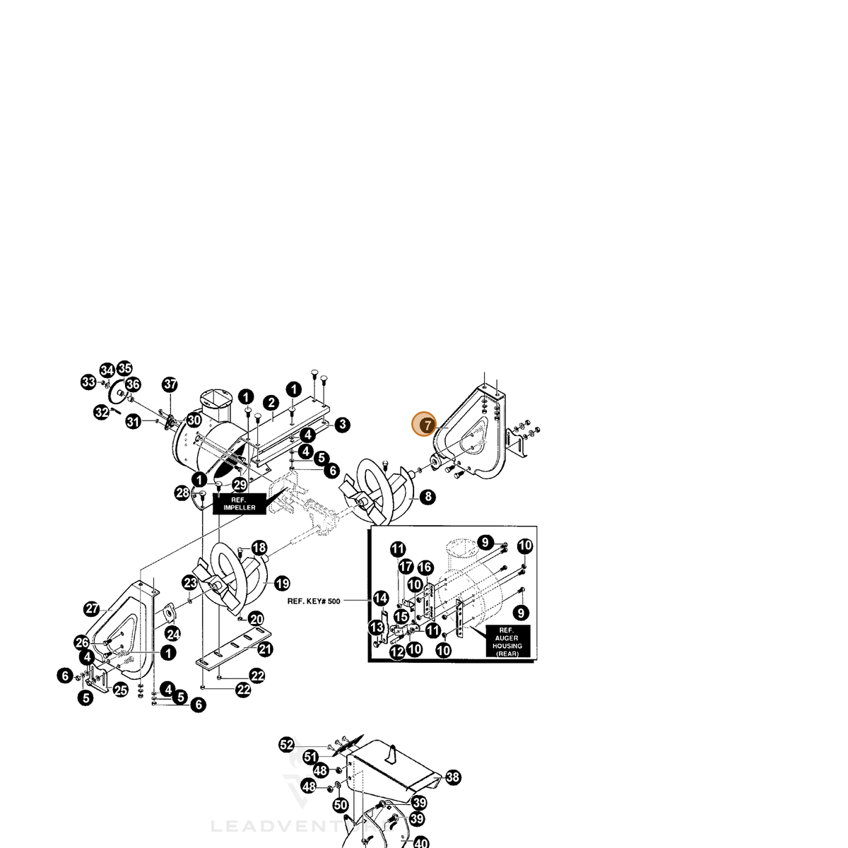 ECHO part 14006922 — IPL diagram snippet (6x zoom, amber highlight)