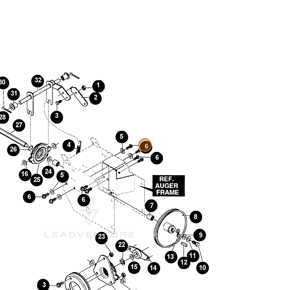 ECHO part 14035497 — IPL diagram snippet (6x zoom, amber highlight)