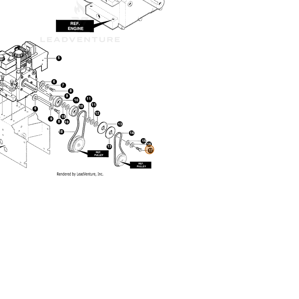 ECHO part 14039573 — IPL diagram snippet (6x zoom, amber highlight)