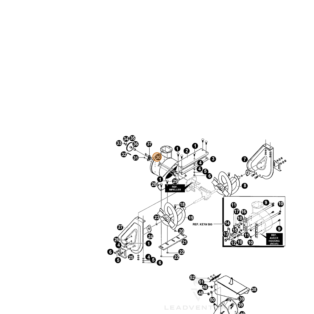 ECHO part 14049562 — IPL diagram snippet (6x zoom, amber highlight)