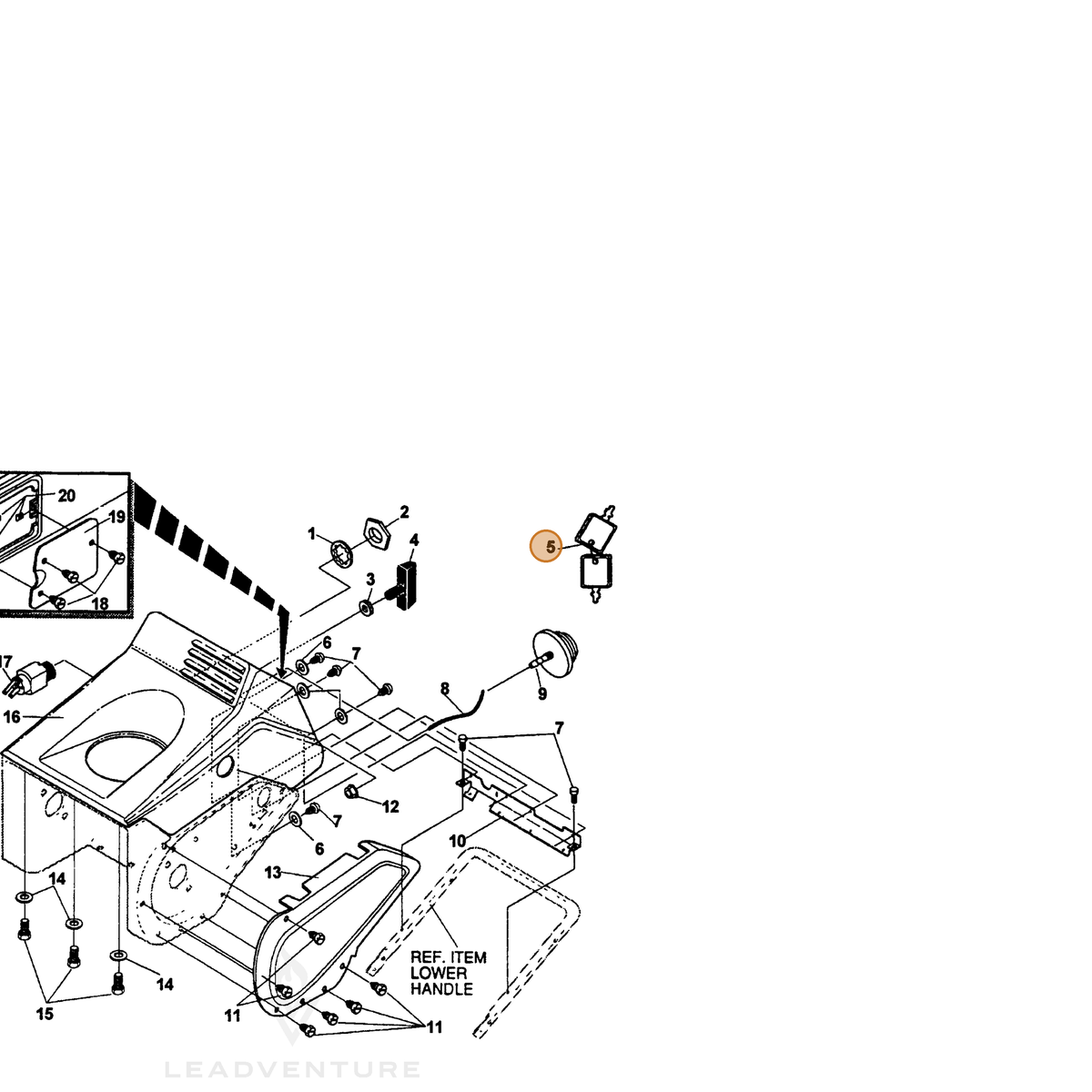 ECHO part 14049643 — IPL diagram snippet (6x zoom, amber highlight)