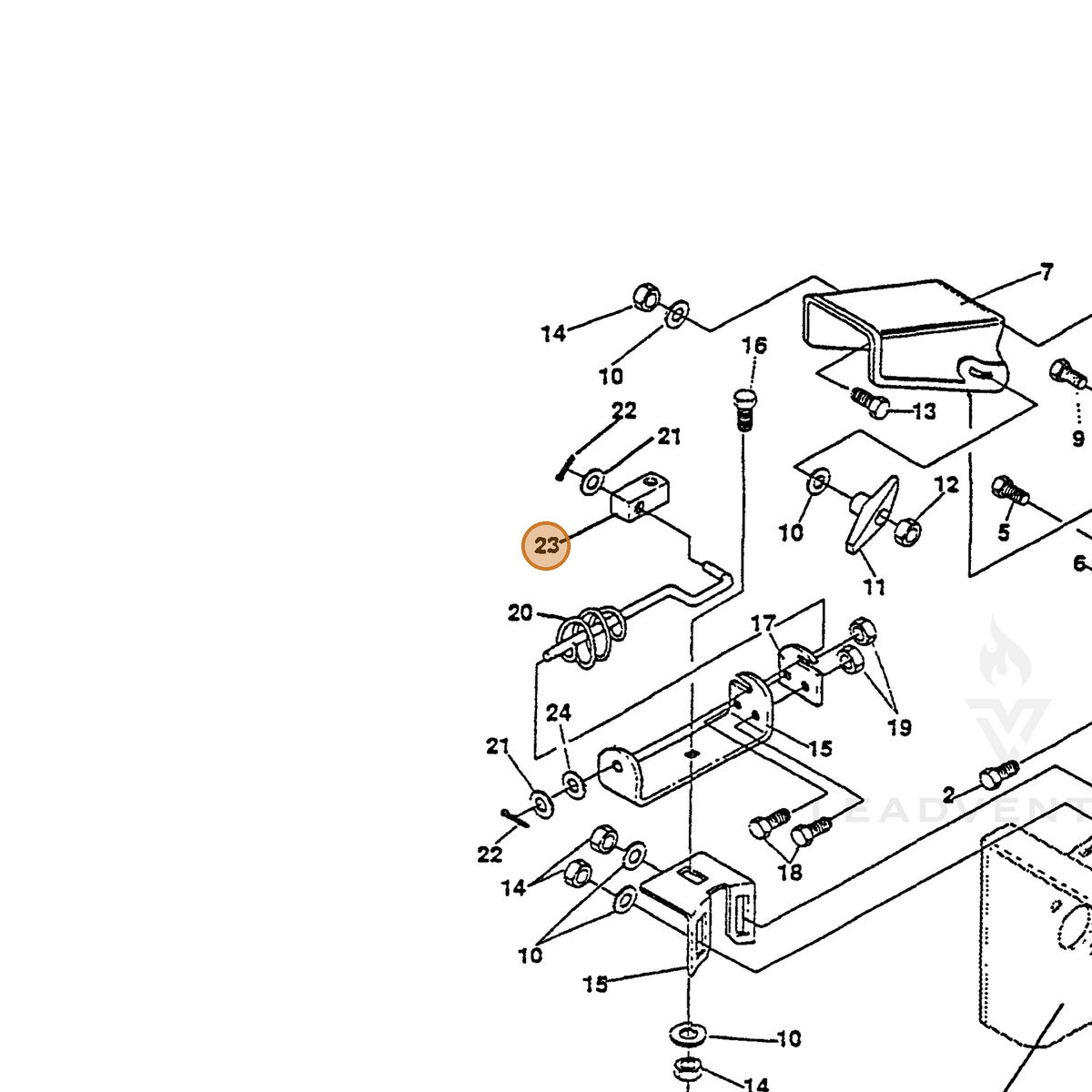 ECHO part 14051564 — IPL diagram snippet (6x zoom, amber highlight)