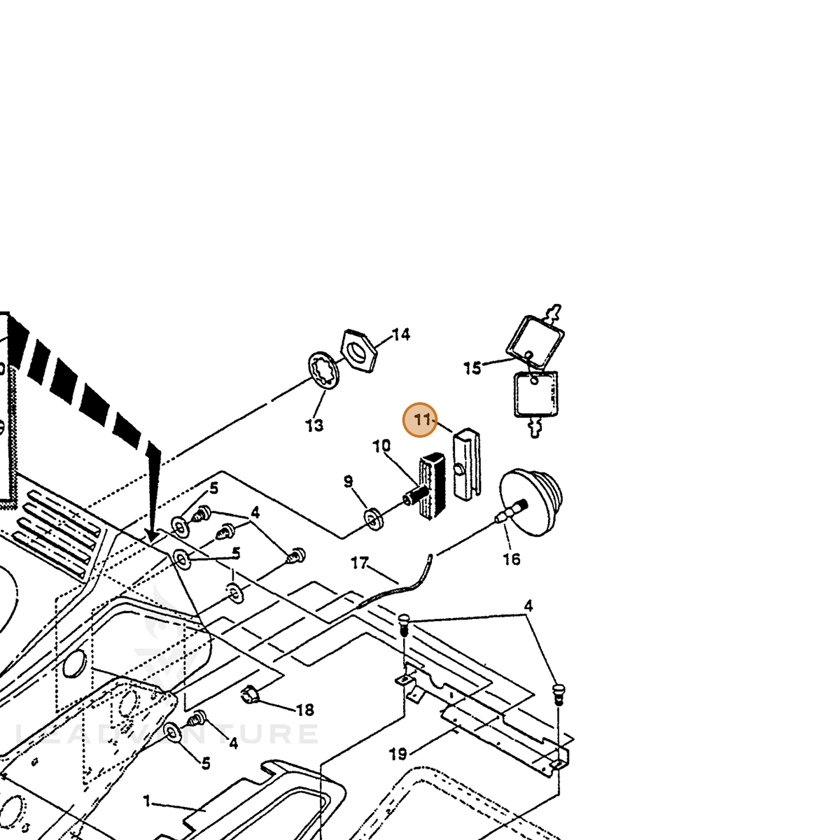 ECHO part 14056775 — IPL diagram snippet (6x zoom, amber highlight)