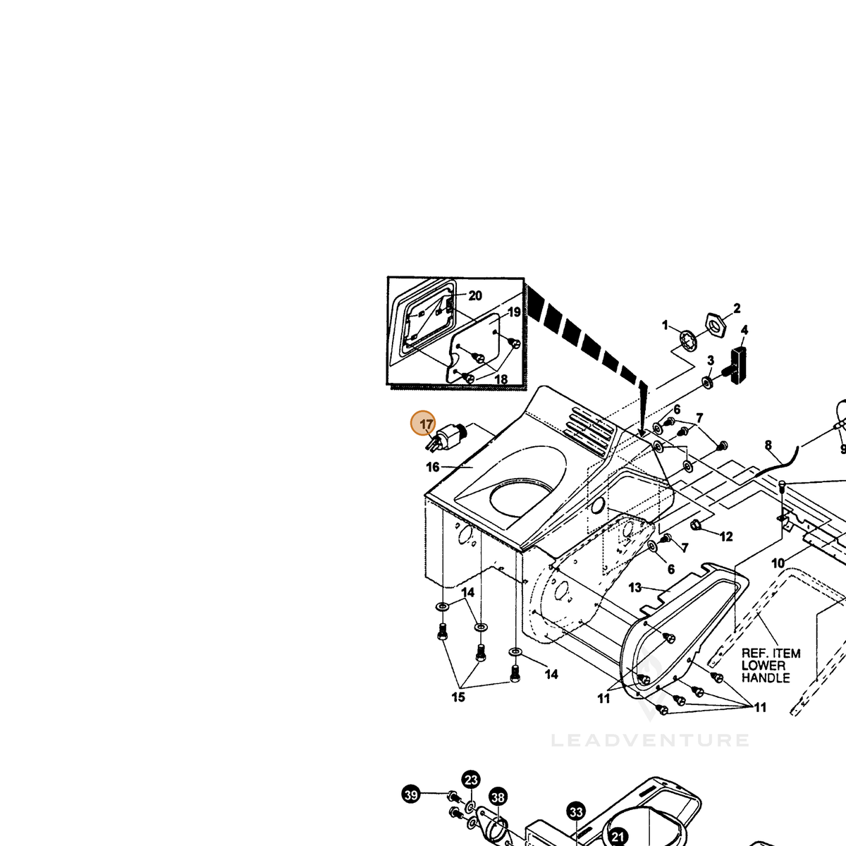 ECHO part 14056992 — IPL diagram snippet (6x zoom, amber highlight)