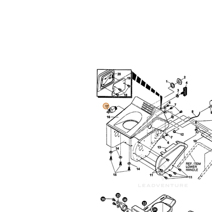 ECHO part 14056992 — IPL diagram snippet (6x zoom, amber highlight)