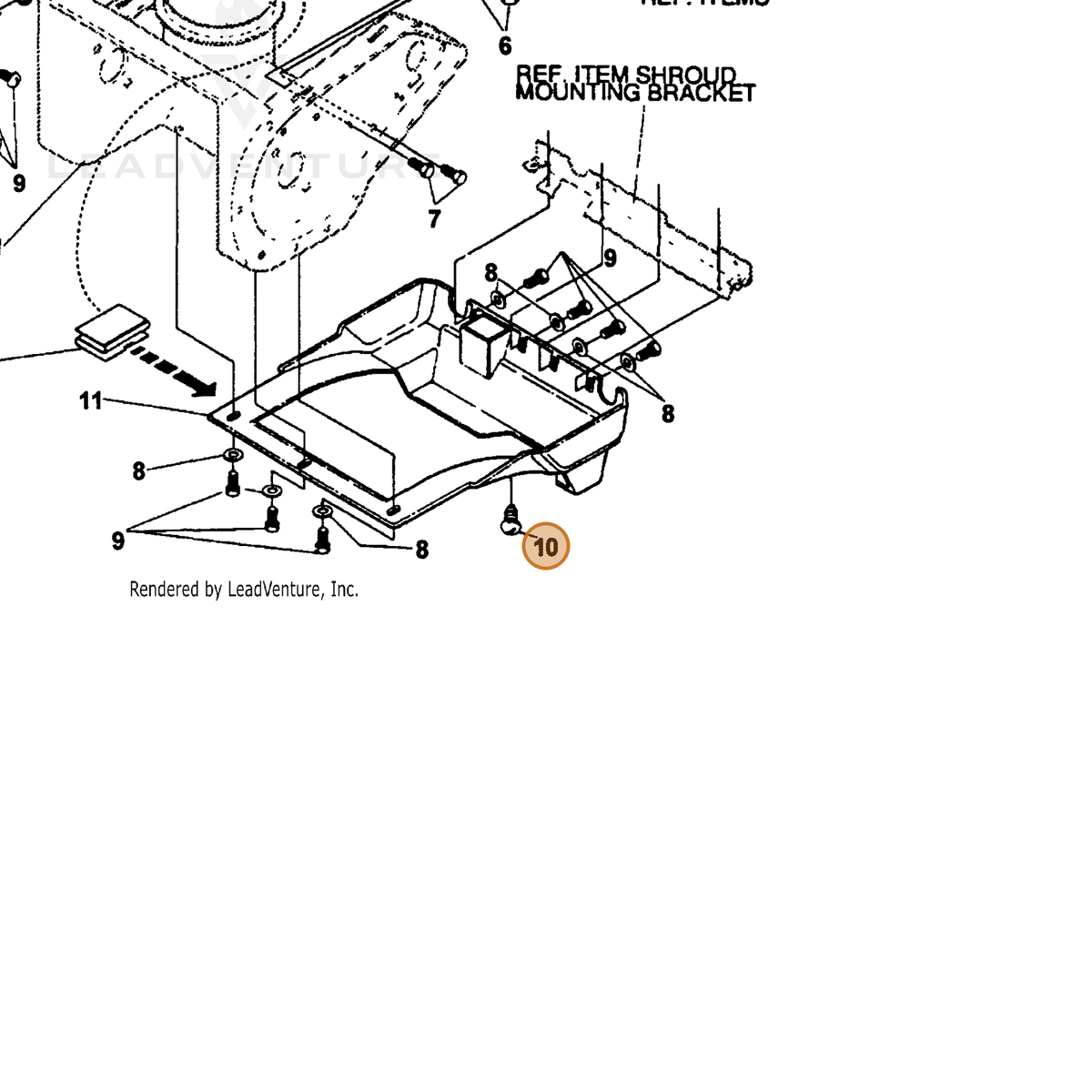 ECHO part 14057366 — IPL diagram snippet (6x zoom, amber highlight)