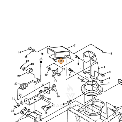ECHO part 14058208 — IPL diagram snippet (6x zoom, amber highlight)
