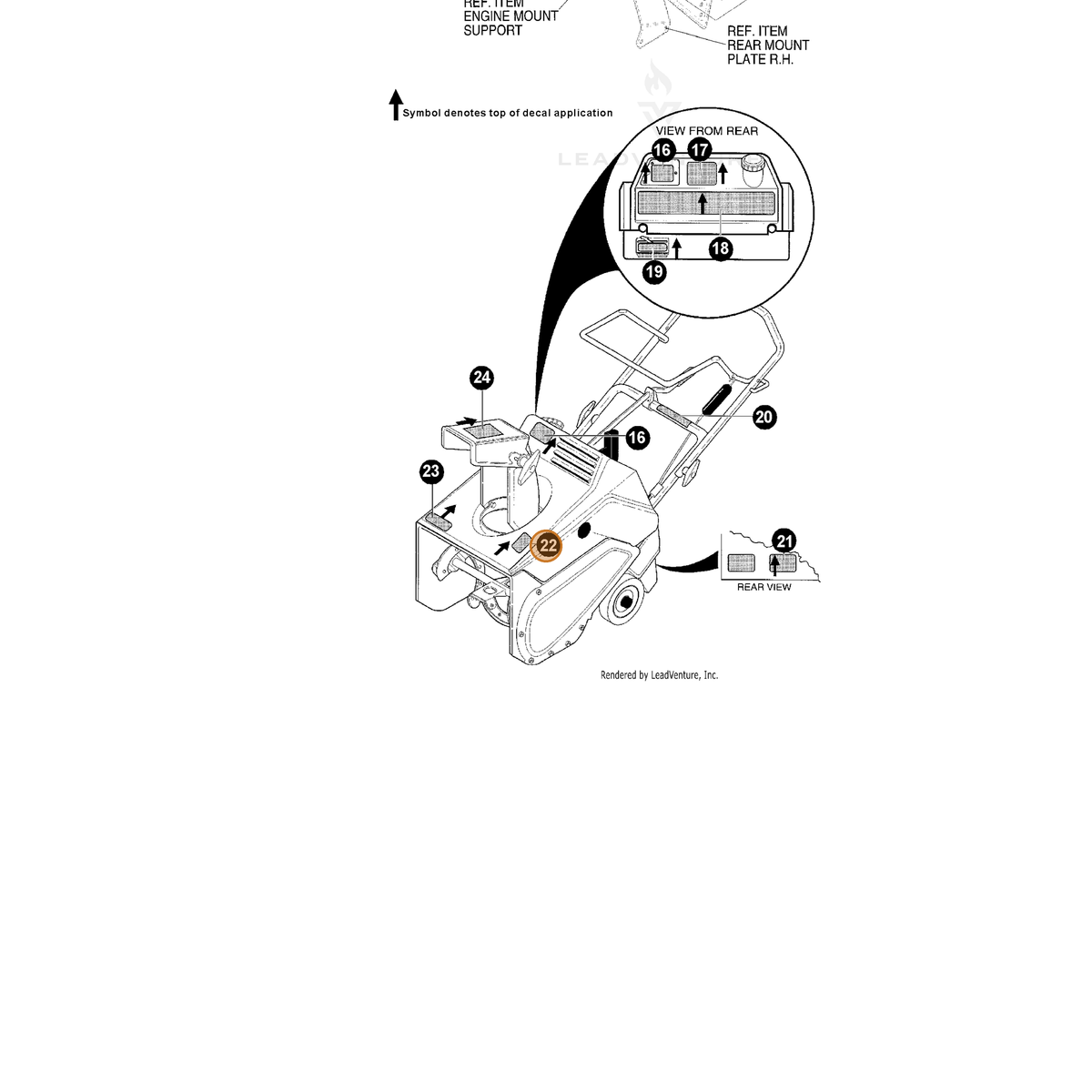 ECHO part 14070141 — IPL diagram snippet (6x zoom, amber highlight)