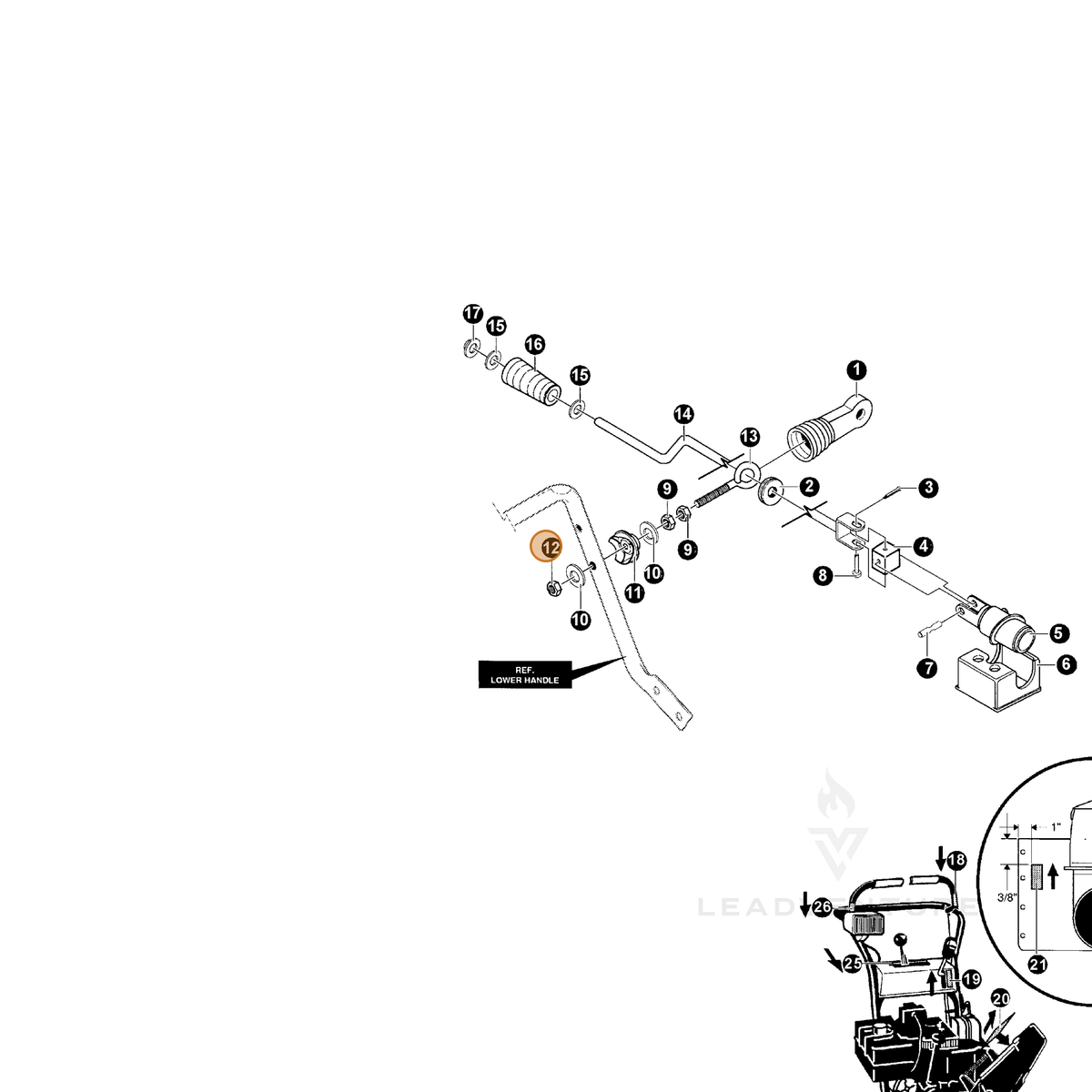 ECHO part 14071046 — IPL diagram snippet (6x zoom, amber highlight)