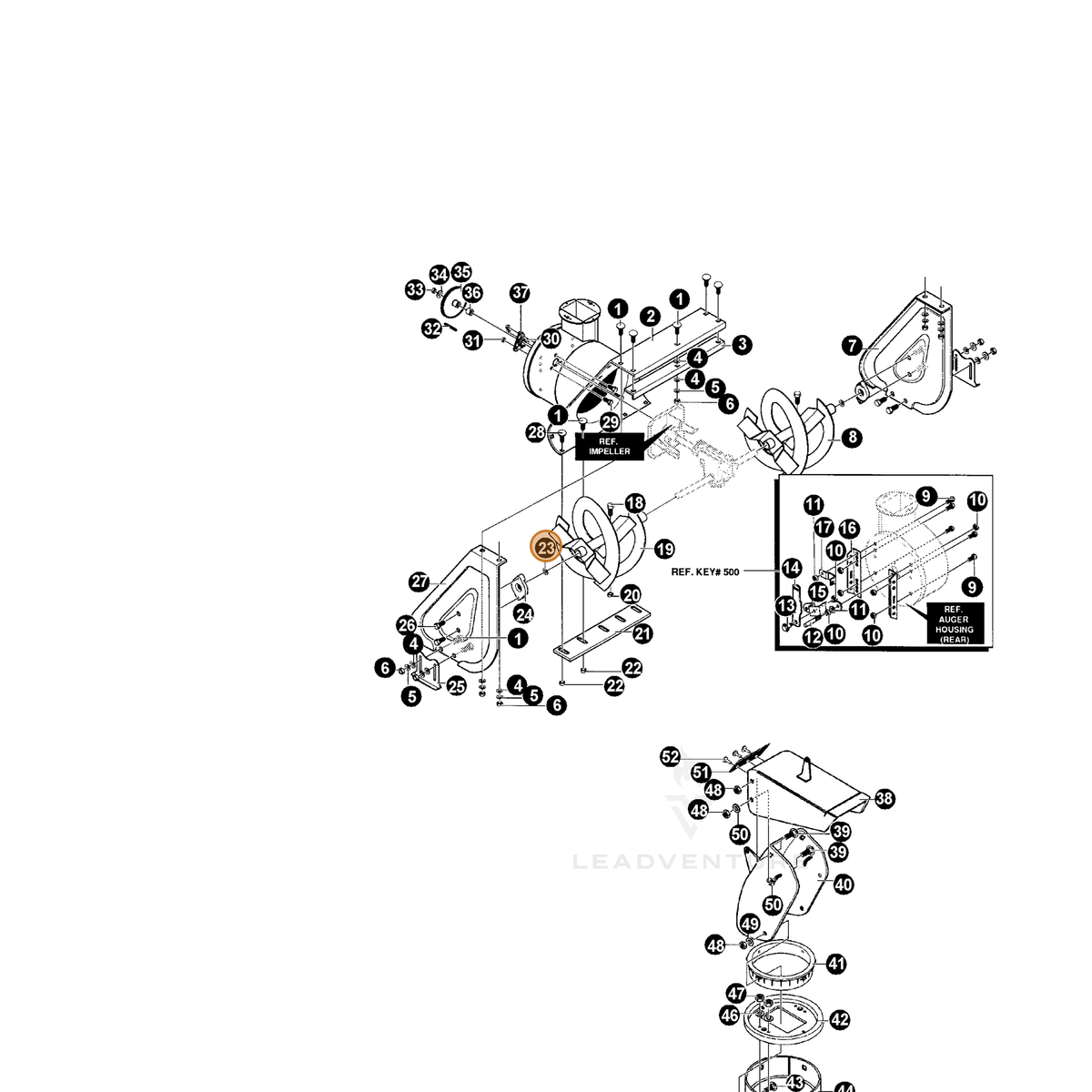 ECHO part 14073755 — IPL diagram snippet (6x zoom, amber highlight)
