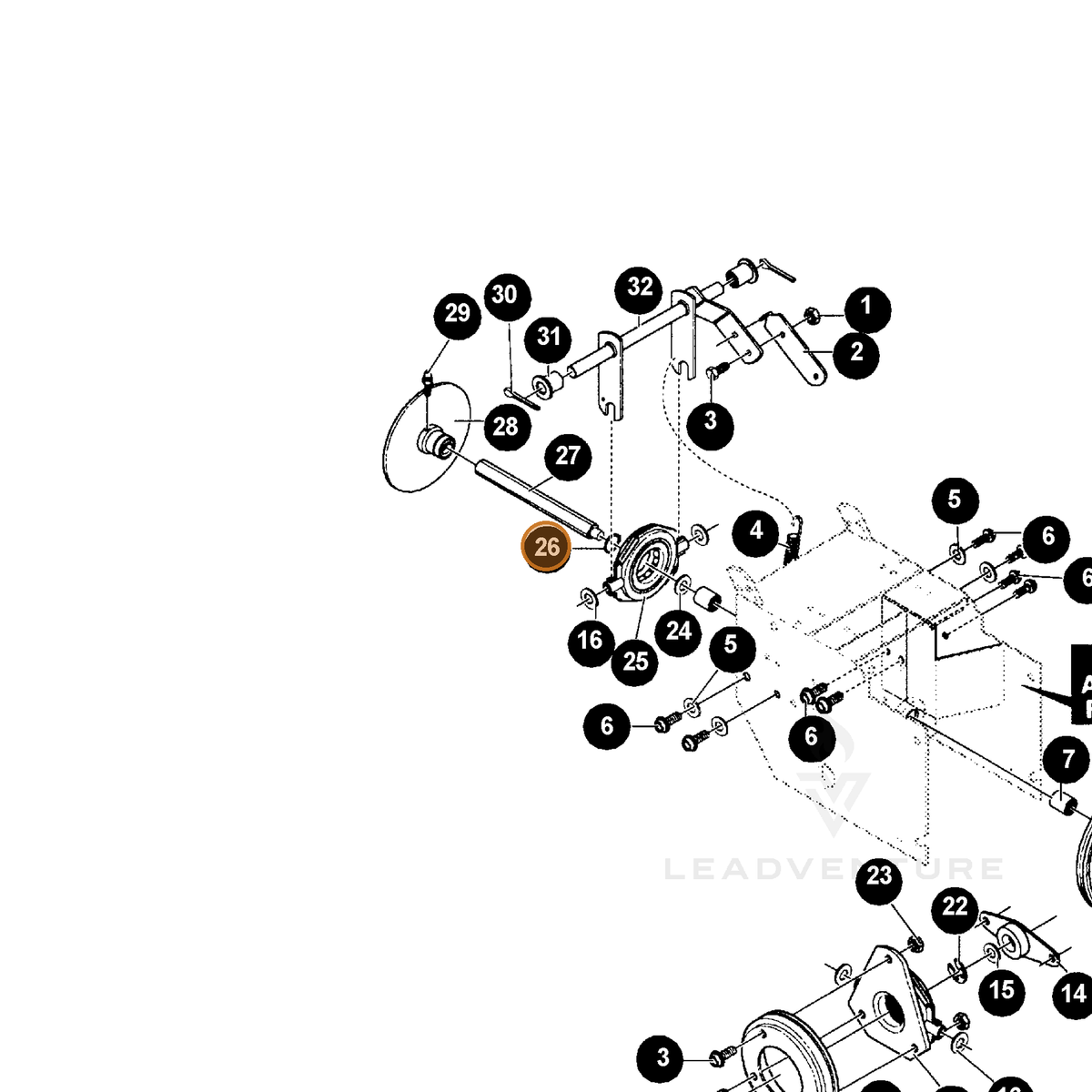 ECHO part 14073811 — IPL diagram snippet (6x zoom, amber highlight)