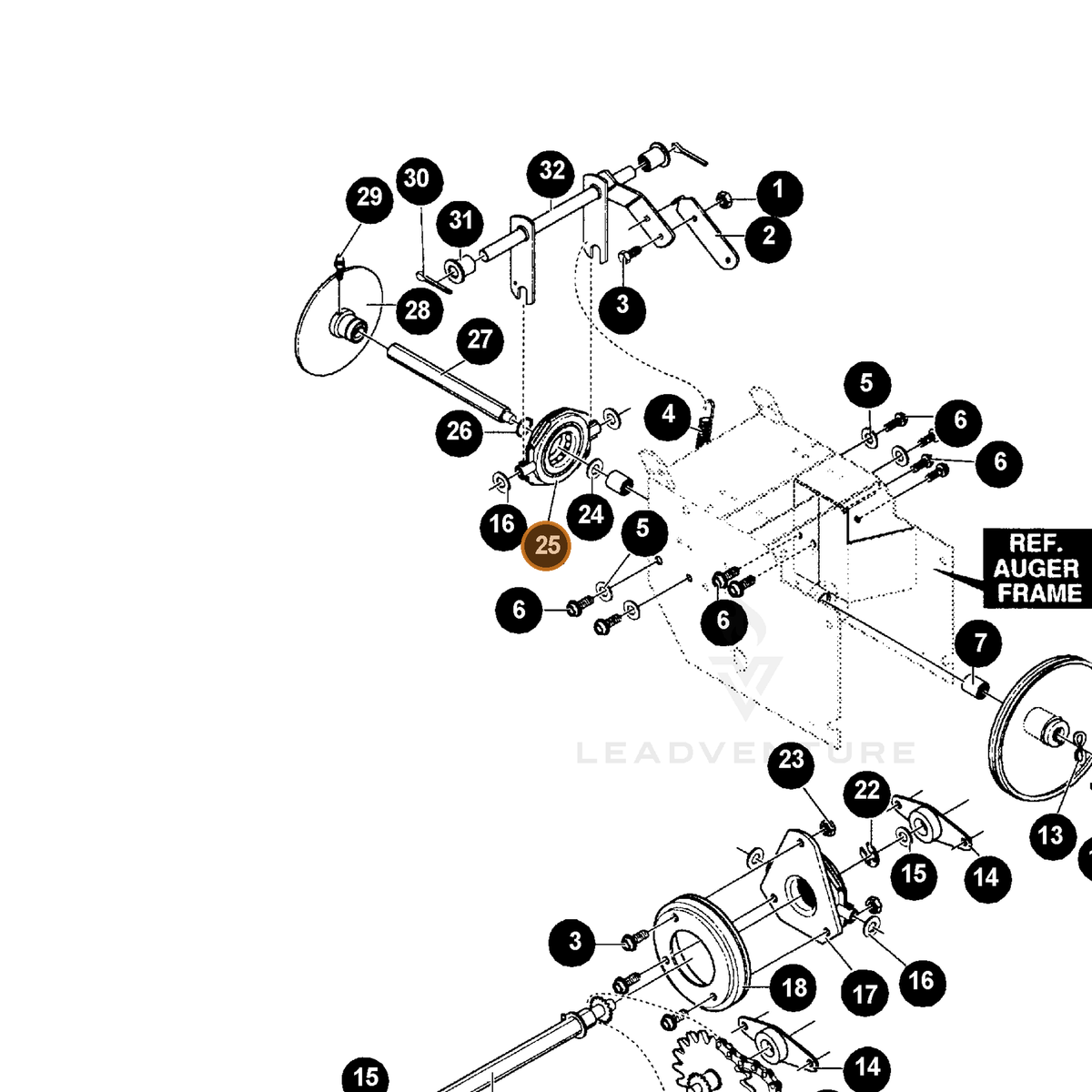 ECHO part 14085501 — IPL diagram snippet (6x zoom, amber highlight)