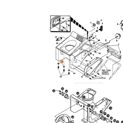ECHO part 14120385 — IPL diagram snippet (6x zoom, amber highlight)
