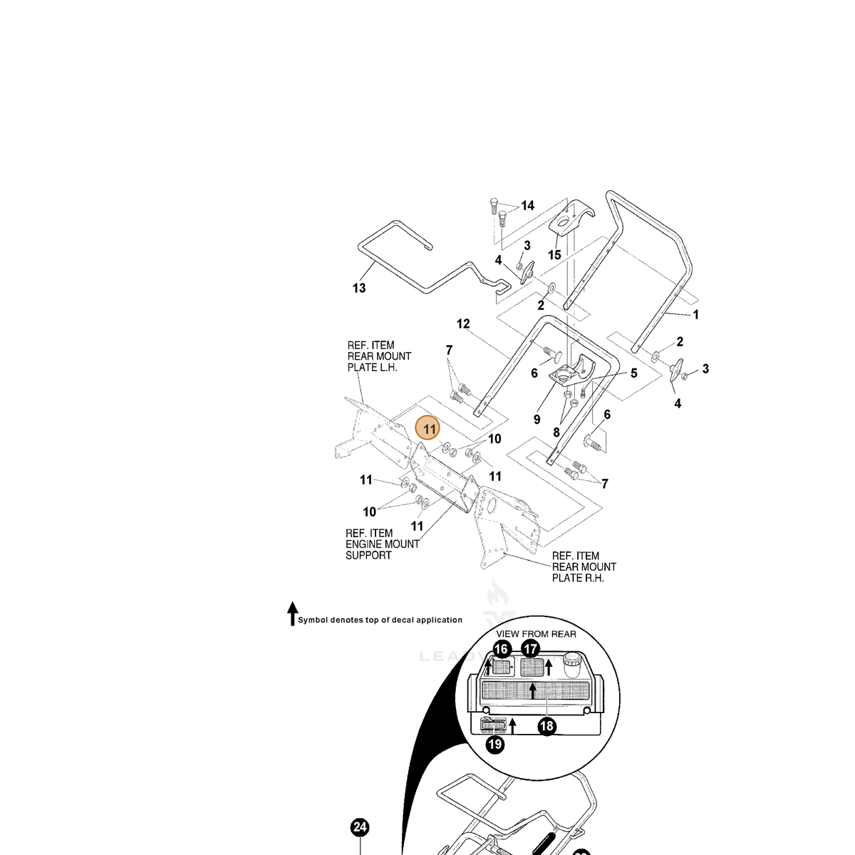 ECHO part 14120393 — IPL diagram snippet (6x zoom, amber highlight)