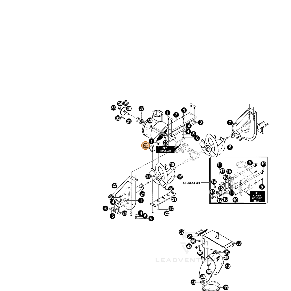 ECHO part 14126358 — IPL diagram snippet (6x zoom, amber highlight)