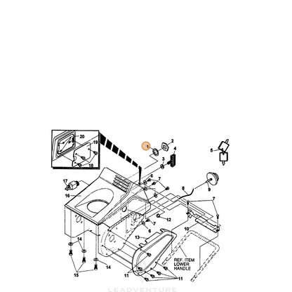 ECHO part 14138557 — IPL diagram snippet (6x zoom, amber highlight)