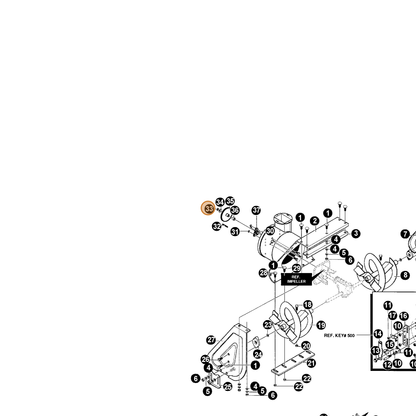 ECHO part 14274654 — IPL diagram snippet (6x zoom, amber highlight)